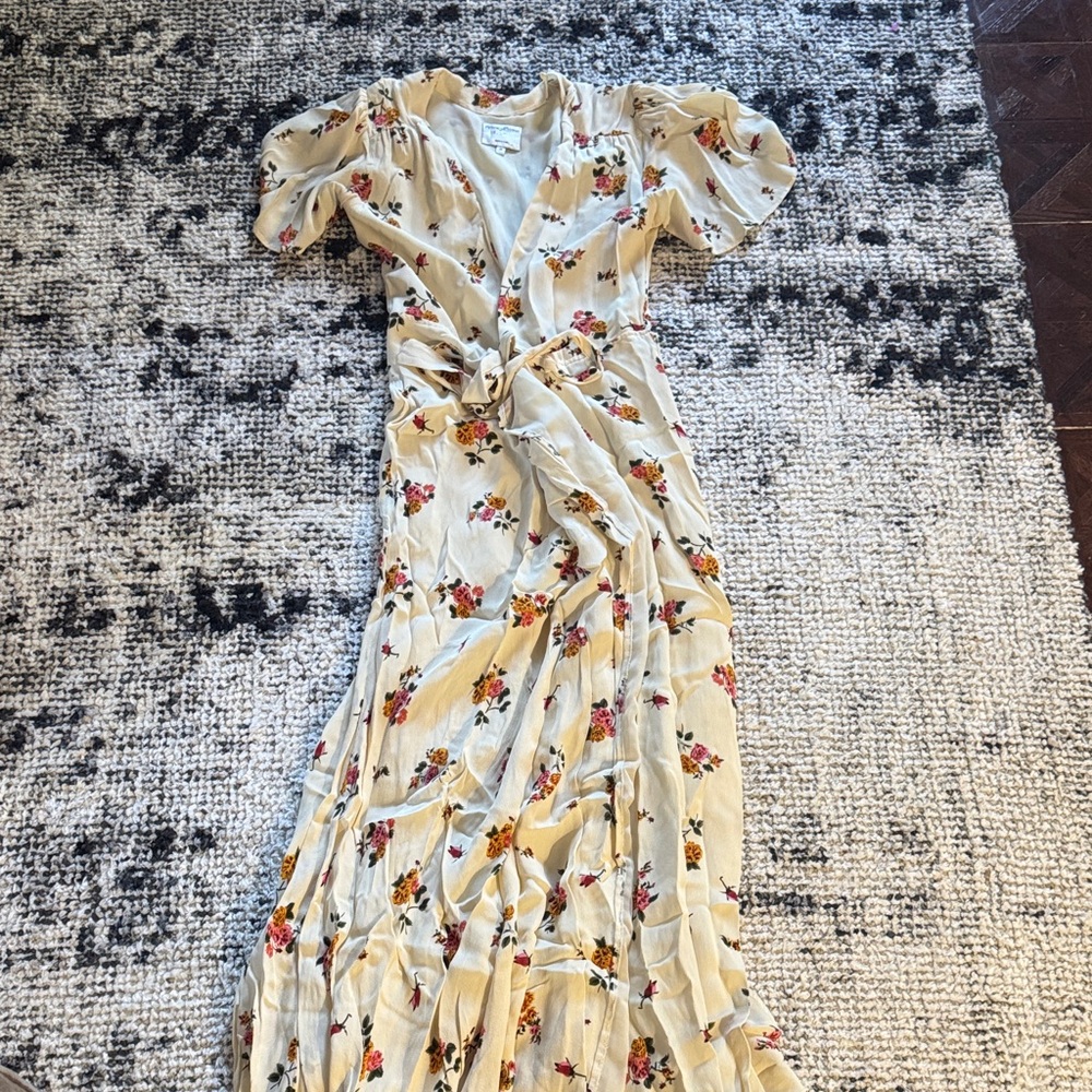 Privacy Please Floral Maxi Dress - Cream and Red